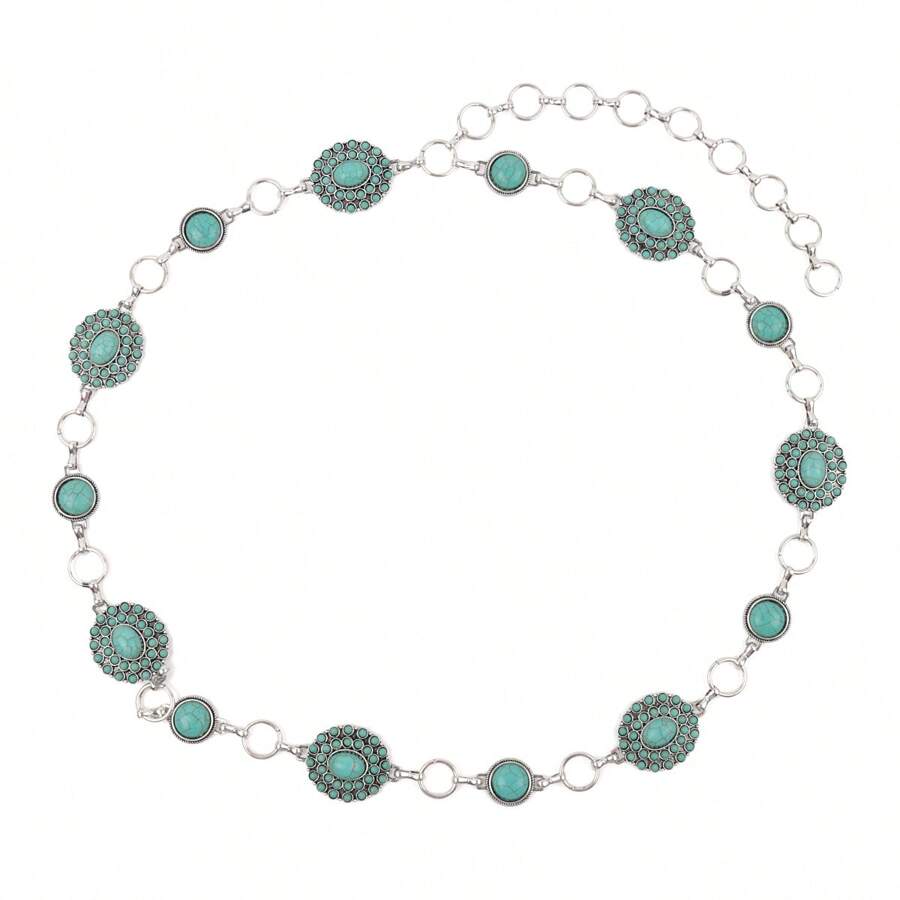 Turquoise Chain Belt - TURQUOISE - View 1