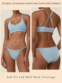 Bộ 6 món đồ lót nữ cỡ lớn nhiều màu sắc, bao gồm quần lọt khe, bikini và quần đùi cạp cao co giãn, size S-XXL. - Nhiều màu - Xem 3