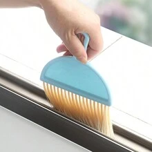 半圓形鍵盤刷桌面小掃帚組小型帶簸箕鍵盤清潔刷家用垃圾刷 - 藍色 - 查看 6