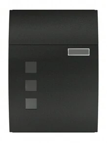 SONGMICS Mailbox, Wall-Mounted Lockable Post Letter Box With Viewing Windows, Nameplate, And Keys, Easy To Install, Black - Black - View 3