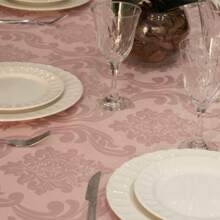 Toalha para Mesa de 4 lugares Quadrada 1,35 x 1,35m em Tecido Jacquard - Rosê - Visão 5