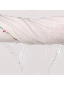 1pc Rainbow Antibacterial Kitchen Dish Towel Cloth, Thick Absorbent Dish Rag With No Fluff, Oil Resistant & Multi-Layered Material Kitchen Cleaning Tool - White - View 7