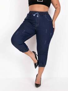 Plus Size Jeans - 藍色 - 查看 3