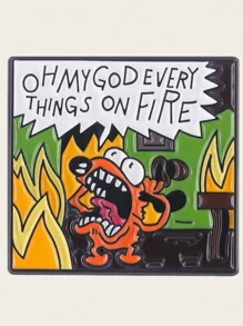 1 bucată This Is Fine Broșă drăguț smalț Pin desene animate Vopsea Insignă Accesorii pentru haine Fermec pentru geantă Artizanat Bijuterii pentru blugi Geantă Pălărie Guler Cămașă Cadouri de petrecere de Ziua Îndrăgostiților pentru bărbați și femei Dachshund Therian Ace drăguț Ace de rucsac