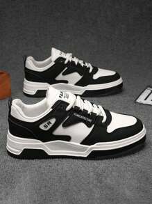 Zapatillas casuales de estilo coreano para hombres - Negro - Ver 2