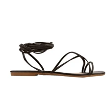 Women Flat Sandals - 黑色 - 查看 3