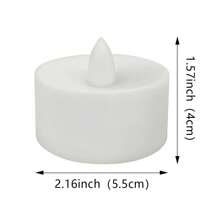 不燃LED蠟燭茶燈，電池供電，逼真假茶燭，閃爍LED電動柴燭，適用於節日、情人節、婚禮中心桌面裝飾 - 彩色 - 查看 3