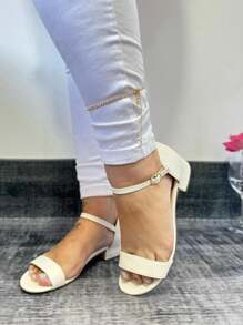 Women Heeled Sandals - 米色 - 查看 1