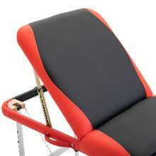 HOMCOM Camilla de Masaje Plegable y Portátil 215x81x61-84cm Mesa Ajustable en Altura con Reposacabezas y Apoyabrazos para Tatuaje Fisioterapia Negro y Rojo - Multicolor - Ver 9