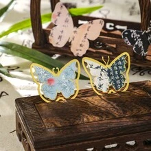 1入古典金屬書籤,美麗蝴蝶形空心書籤,適合書迷、作家、讀者、朋友、學生節日、生日禮物文具用品 - 藍色 - 查看 9