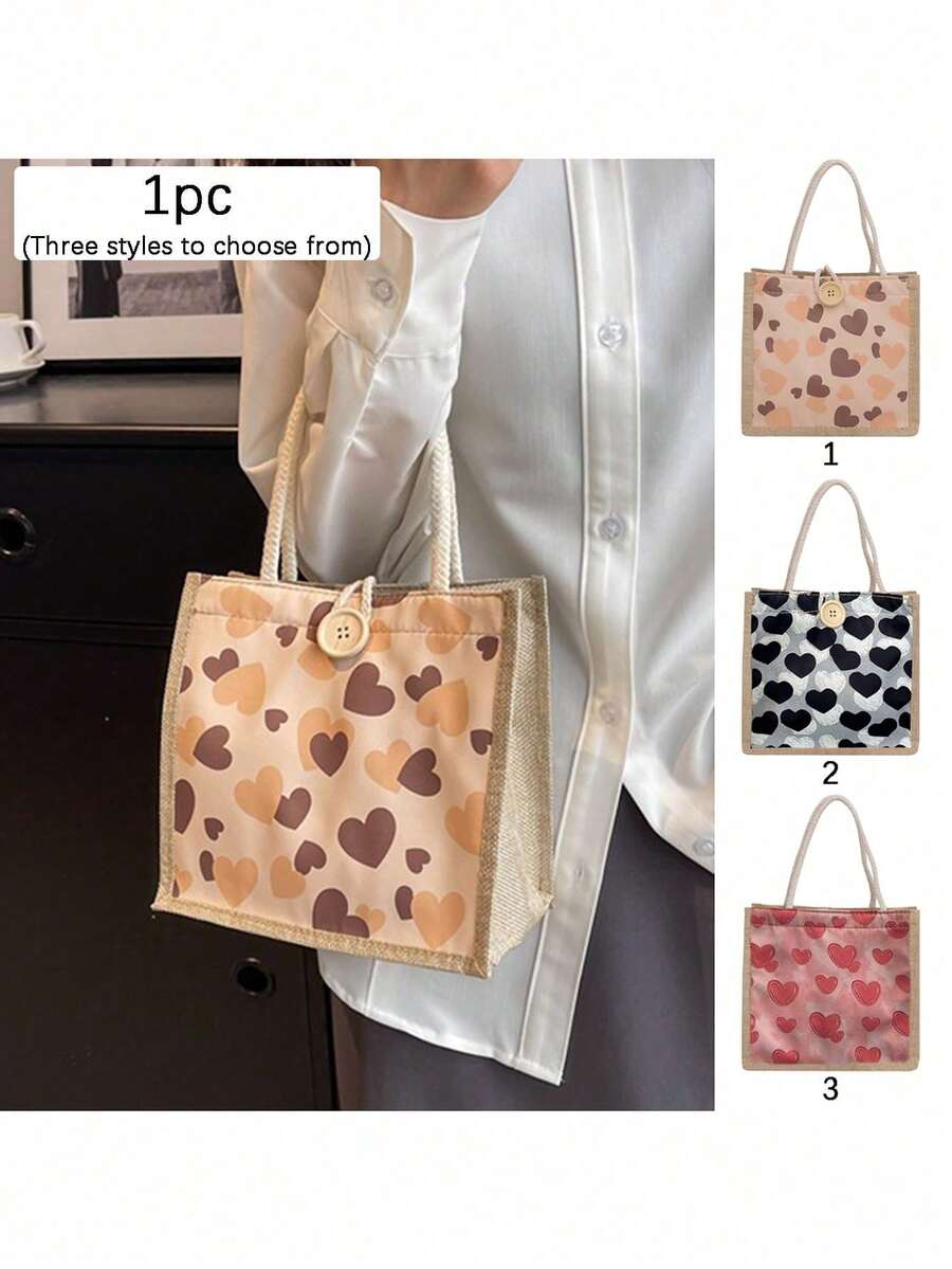 1 Miếng Mini Hình vuông Túi xách tay Với Hình trái tim Nút Đồ trang trí , Túi ăn trưa Và Cái túi , Thích hợp Đối với Sử dụng hàng ngày , Ngày tháng , Sinh nhật , Trở lại Trường , , , Du lịch , Đi làm , Làm Việc  , Sinh viên , Dã ngoại , Cắm trại , - Nhiều màu - Xem 1