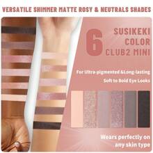 6 Colors Mini Naked Eyeshadow Makeup Palette Rosy Neutral Nude Eye Shadow Shimmer & Matte Make Up Pallet With Mirror Highly Pigmented Long Lasting Waterproof Travel Size Gift Kit 02 - Multicolor - View 2