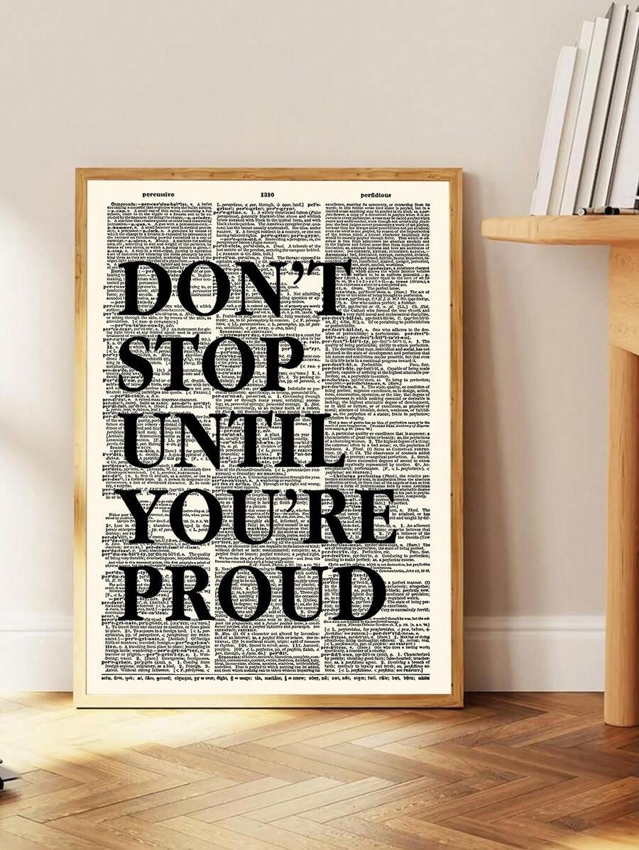 1pc Vintage Quote Poster Canvas Wall Art Without Frame, For Bedroom, Living Room, Study, Staircase, Cafe, Restaurant, Office Home Decor Gifts Birthday Graduation - Multicolor - View 1
