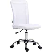 Vinsetto Mesh Office Chair, Desk Chair, Armless Swivel Computer Chair With Rolling Wheels For Study And Work - White - View 5