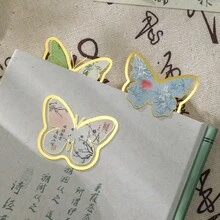 1入古典金屬書籤,美麗蝴蝶形空心書籤,適合書迷、作家、讀者、朋友、學生節日、生日禮物文具用品 - 藍色 - 查看 8