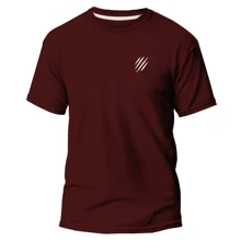 Camiseta Marcas Lançamento 100% Algodão Masculina - Vinho - Visão 1