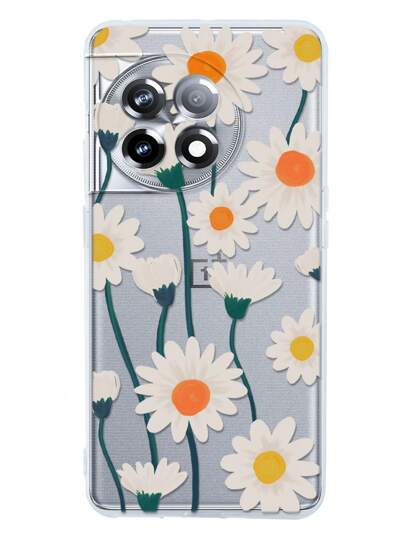 INSTACASE Funda Compatible con OnePlus  Flor, Protector para OnePlus  Flores uso rudo, Case para OnePlus  Margaritas Blancas, Carcasa para OnePlus  Para Mujer, a Prueba De Golpes TPU.