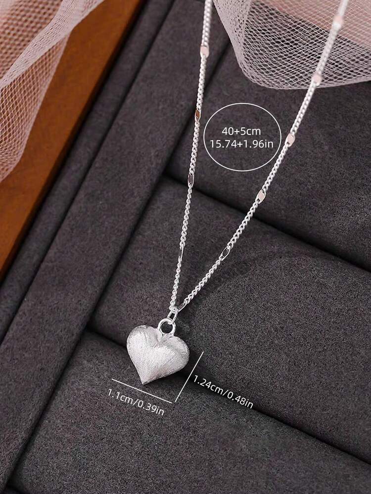 GOUWO Collana Con Ciondolo A Goccia E Cuore In Argento Sterling 925 - Lunghezza Regolabile - Gioiello Ipoallergenico In Confezione Regalo - 4