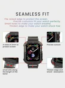 2 In 1 Crystal Clear Band With Bumper Case Compatible With Apple Watch 38/40/41/42/44/45/46/49mm,Jelly Sports Protective Replacement Wristband Strap Compatible With IWatch 10/9/8/7/6/5/4/3/2/1/SE Women Man