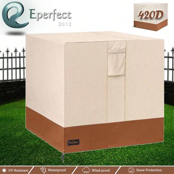Heavy Duty Air Conditioner Cover Central AC Outdoor Waterproof Protector Square For Outside AC Units,Anti-Hail Windproof Design Central Air Conditioner Cover Winter Outdoor