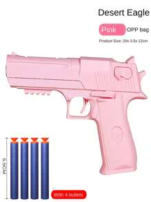 Desert Eagle Soft Bullet Toy Gun, Teenagers' Pistol Model With Simulated Bullets - Pink - View 1