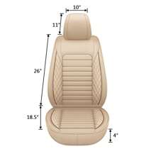 5 Seats Car Seat Covers Full Set PU Leather Front Rear Back Padded Cover Universal Auto Seat Protectors With Or Without Head Pillow For Most Cars Sedan Truck SUV - 米色/咖啡色系 - 查看 9