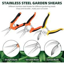 1pc Stainless Steel Pruning Shears, Garden Scissors, Pruning Clippers, Gardening Tool