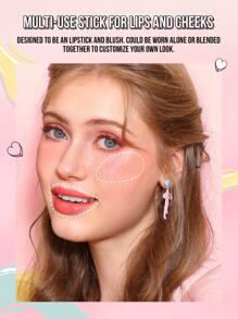 Misslyn 2in1リップ&チークティント、デュアルユース、高保湿、高発色、長持ち、ナチュラルデイリーメイクアップ、ビーガン処方、クルエルティフリー - 9 ジューシーピーチ - チェックする 3