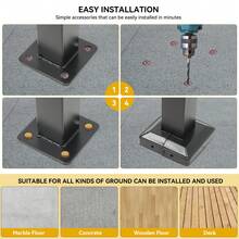 Homnibu Handrails For Outdoor Steps, 2-3 Step Stair Railing Outdoor 39.4" Length Black, Porch Wrought Iron Railing Adjustable Angle Safety Handrails For Balconies, Parks, Residential Steps(1 Pack) - 黑色 - 查看 6