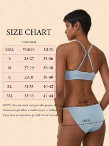 Bộ 6 món đồ lót nữ cỡ lớn nhiều màu sắc, bao gồm quần lọt khe, bikini và quần đùi cạp cao co giãn, size S-XXL. - Nhiều màu - Xem 6
