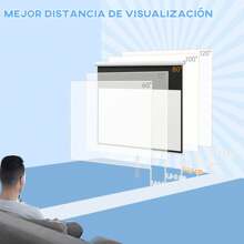 HOMCOM Pantalla de Proyector Manual 80 Pulgadas Pantalla de Proyección Portátil Formato 16:9 con Altura Ajustable para Interior y Exterior Cine en Casa Patio 172x96 cm Blanco - Blanco - Ver 3
