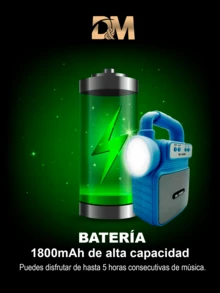 Bocinas Bluetooth Inalámbrica con linterna e iluminación LED. - Azul - Ver 6