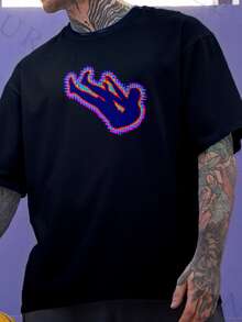 Men T-Shirts - 黑色 - 查看 2