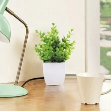 2入組模擬微型盆栽綠植,適用於家居、辦公室、桌面、房間、農舍裝飾 - 2件綠色 - 查看 11