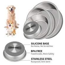 4 Cup Stainless Steel Dog Bowls Set Of 2 For Food And Water, Silicone Base Anti-Slip, Rust Resistant, Extra Thick Metal Dog Bowl For Small Dogs, 30oz, Gray - Xám - Xem 2