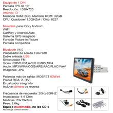 AUTOESTEREO VAK 3700u 1 DIN 10" ANDROID CARPLAY CAMARA GPS - Negro - Ver 5