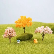 3 Pièces/paquet Mini Cerisiers Figurines Miniatures De Maison De Poupée Accessoires Féeriques De Jardin, Décor De Gâteau, Ornements Pour Décoration De Plante De Paysage Micro, Statut De Bonsaï, Kit De Pelouse De Terrasse De Jardinage Pour Un Cadeau De Bricolage À Domicile