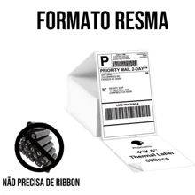 10000 Etiqueta Térmica Resma De Qualidade 100x150mm 10x15 Sem Ribbon - Branco - Visão 2