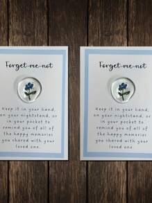 1/2 Stück Vergissmeinnicht Taschen-mitbringsel, Angelversary, Erinnerungsgeschenk, Beileidsgeschenk, Geschenk Bei Verlust Eines Geliebten Menschen