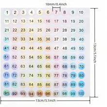 10 Sheets 1 To 100 Reflective Laser Small Round Consecutive Numbers Stickers Self Adhesive Inventory Storage Organizing Label Stickers 2/5 Inch For Home School Office Decoration - Baby Blue - View 2