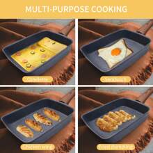 日本玉子燒,牛排和煎蛋餅的長方形鑄鐵鍋 - 黑色 - 查看 5