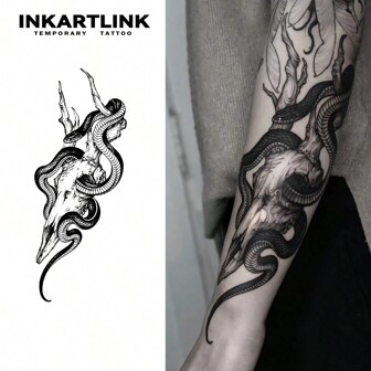  Inkartlink 1 Hoja Tatuaje Temporal 8 * 18 Cm Jugo De Serpiente Y Hierbas, Tatuaje Mágico, Tatuaje De 15 Días, Tatuaje Semipermanente, Tatuaje Realista Pero Temporal, Duradero Por 1-2 Semanas,tatuajes maquina para tatuar tatuajes falsos