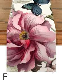 春季鬱金香花卉印花餐墊、桌巾、亞麻桌旗,適合餐廳、客廳、電視櫃和辦公室 - 彩色 - 查看 9