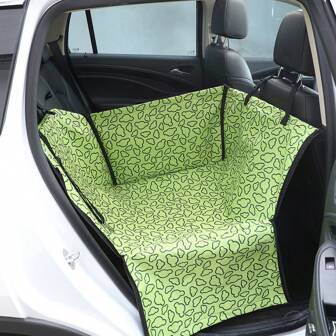 1pc Foldable Waterproof Pet Double Layer Car Seat Cover For Rear Back Single Seat, Dog And Cat Travel Carrier