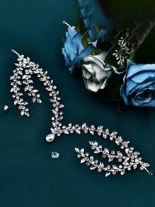 Sparkling Rhinestone Bridal Headband, Wedding Bride Bridesmaid Hair Accessories Suitable For Party, Ball, Autumn - Silver - View 4