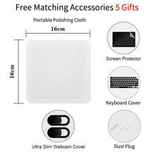 5 In 1 Vỏ máy tính xách tay Tương thích với Macbook Air 13 13.6 14 15 16 Inch M1 M2 M3 Với Trưng bày Với Chạm Quán bar Và Chạm Id 2016 2017 2018 2019 2020 2021 2022 2023 , Đen Pha lê Vỏ cứng Vỏ bảo vệ & Đánh bóng vải & Da bàn phím & Nắp máy ảnh - Đường hầm thời gian in vàng - Xem 9