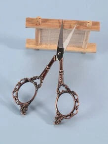 1 Pieza Tijeras Vintage De 4.6 Pulgadas Con Diseño De Flor De Ciruelo Para Recortar Cejas Hermosas