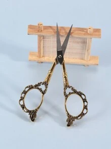 1 Pieza Tijeras Vintage De 4.6 Pulgadas Con Diseño De Flor De Ciruelo Para Recortar Cejas Hermosas
