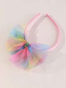 1pc Girls' Mesh Bow Headband, Suitable For Daily Decoration - Multicolor - View 2