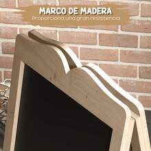 Vinsetto Pizarra Caballete con Marco de Madera Pizarra de Pie Magnética Plegable con 8 Tizas Líquidas y 6 Tableros Doble Cara 51x60x101 cm Natural - Beis - Ver 5